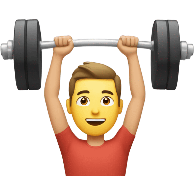 guy training with dumbells behind his head emoji