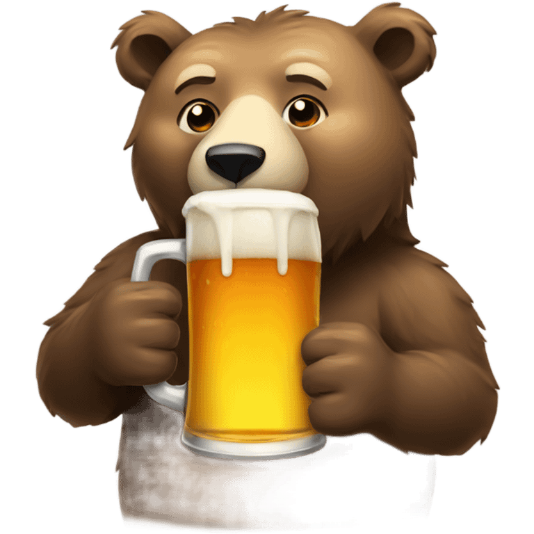 Bear drinking a beer emoji