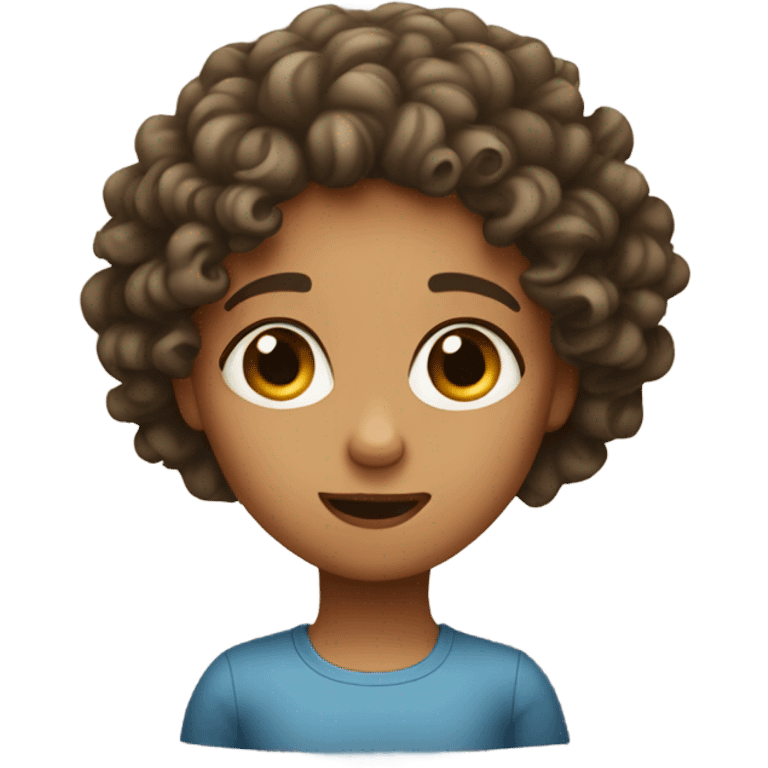 Shrugging girl with curly hair emoji