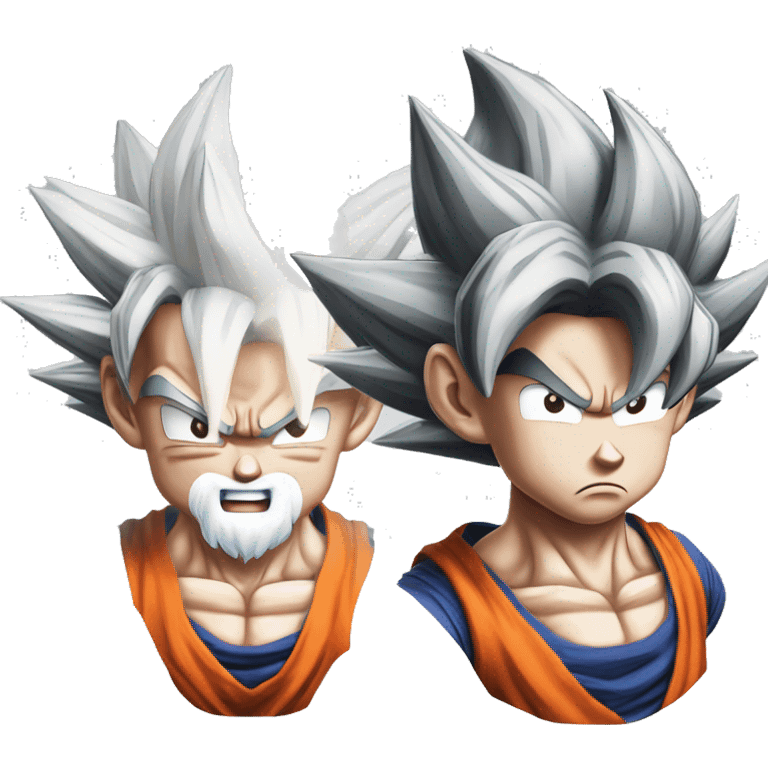 Goku de dragon ball en ultra instinct emoji