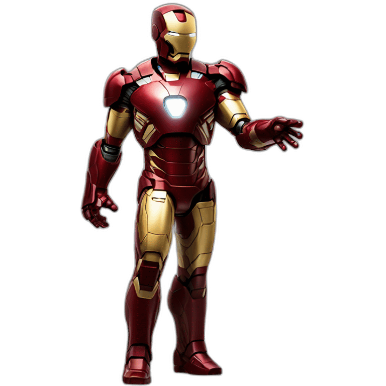 iron man standing pose with one hand up, marvel emoji