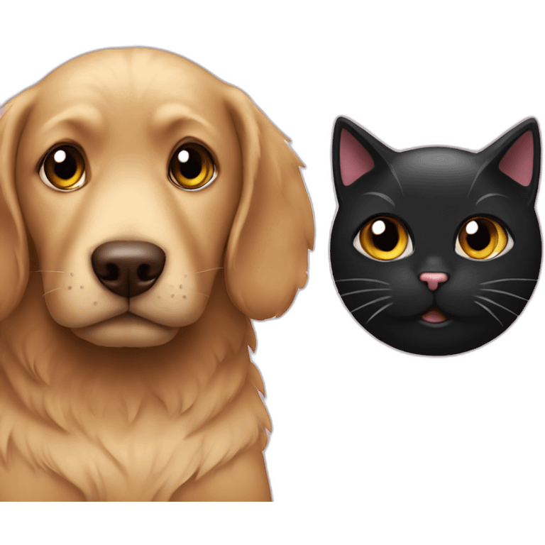 dog loves black cat emoji