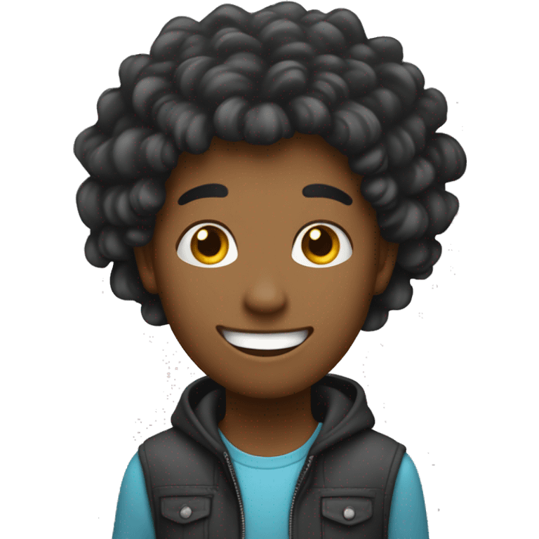 an emoji which shows that a person is very excited and the person can be a teenager. the hairs can be black and the skin tone can be fair and the eyes can be look like stars to show excitement. emoji