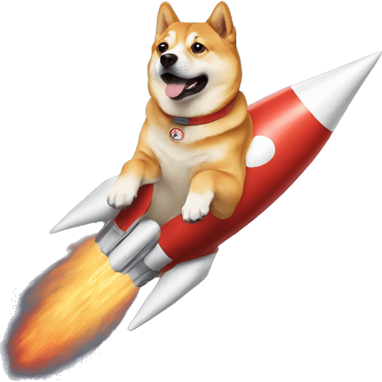 Doge riding a rocket emoji