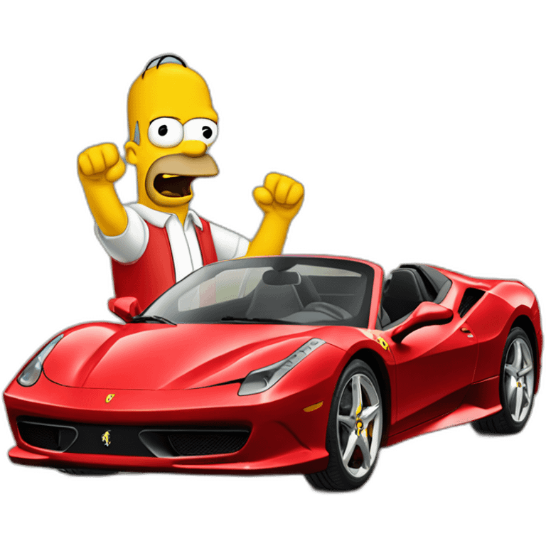 Homer sipson dans une ferrari emoji