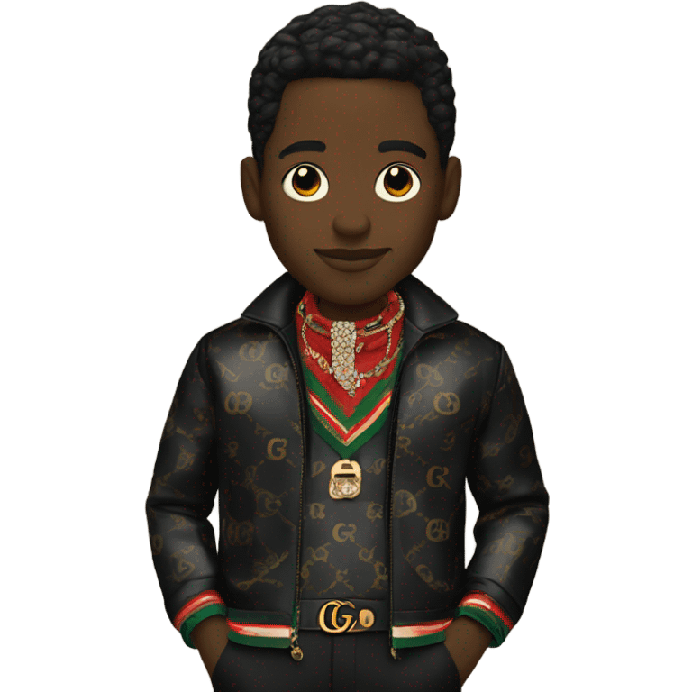 Black man Gucci clothes emoji