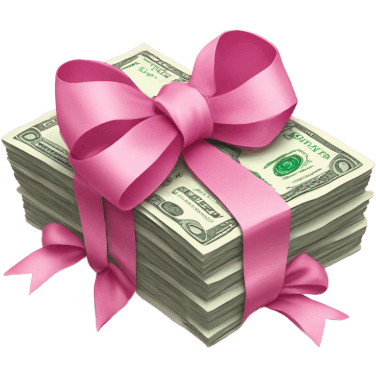 pink money with pink bow emoji