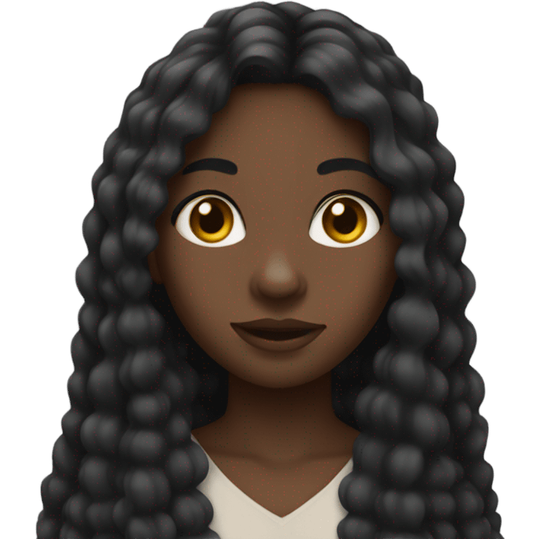 Black girl with long hair emoji