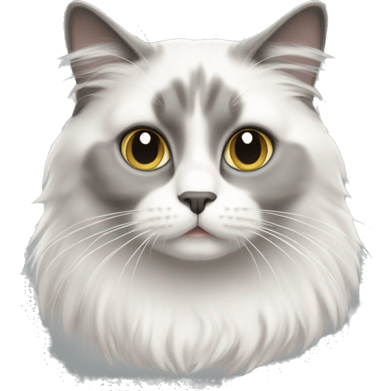 Grey and white ragdoll cat  emoji