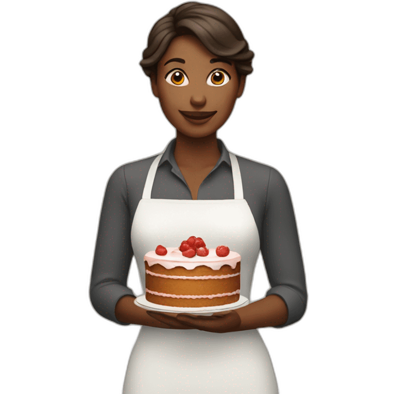 Woman with cake emoji