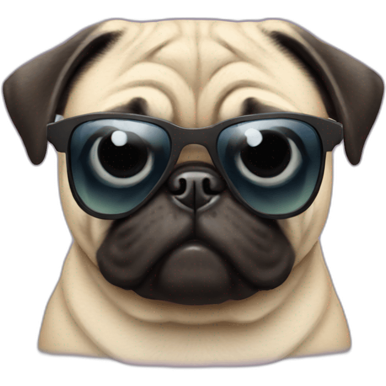 Pug with sunglasses  emoji