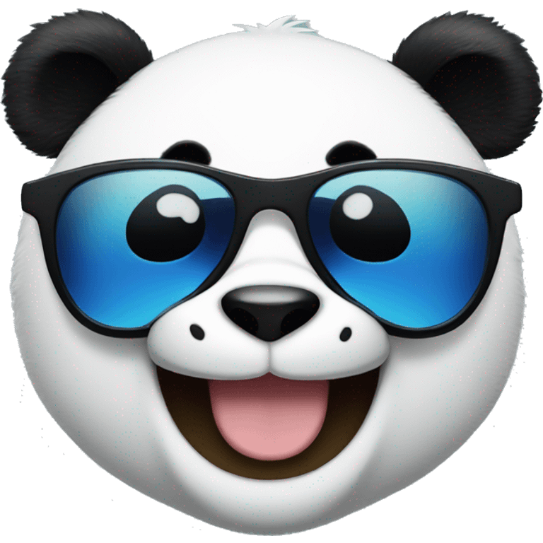 Panda laughing with sunglasses  emoji