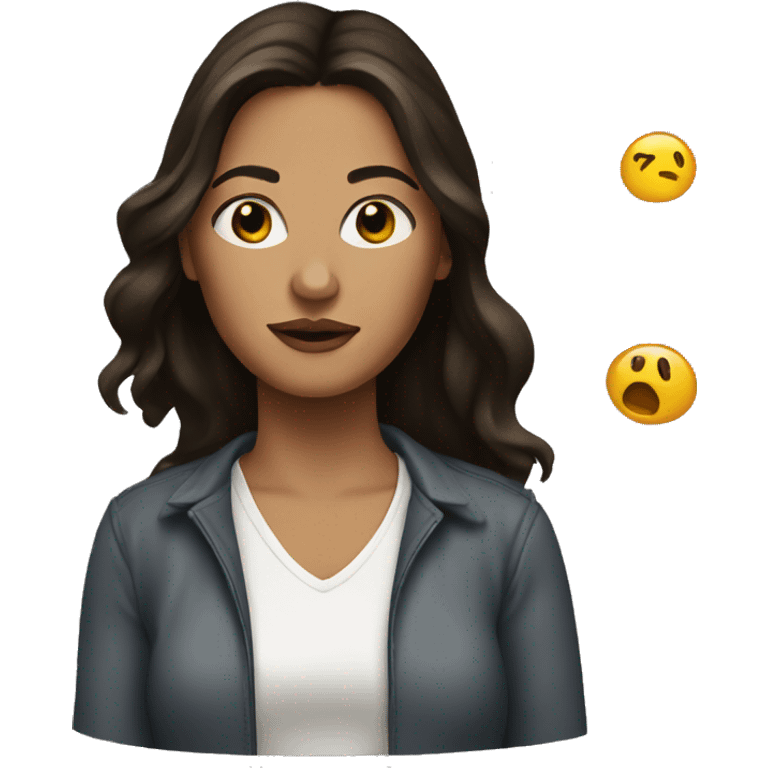 brunette woman artist emoji