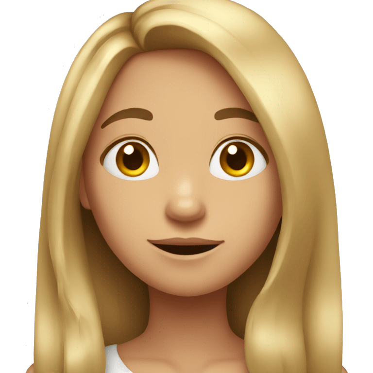 girl with long hair thinking about a guy emoji