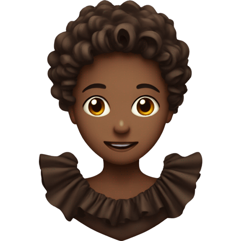 dark brown heart with ruffles emoji