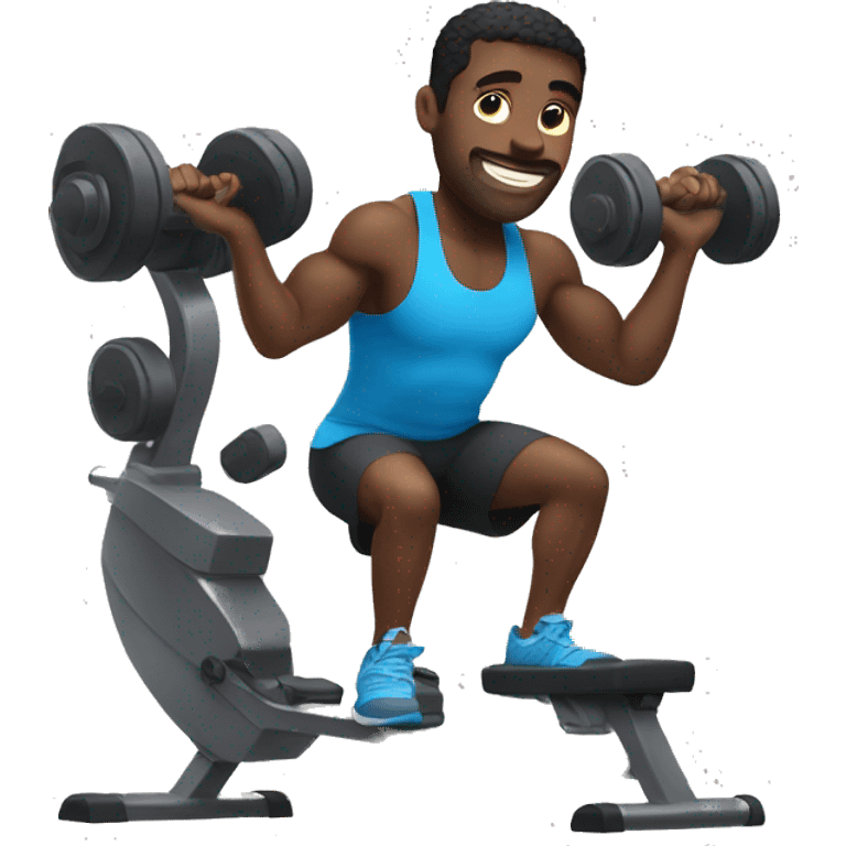 Black guy working out emoji