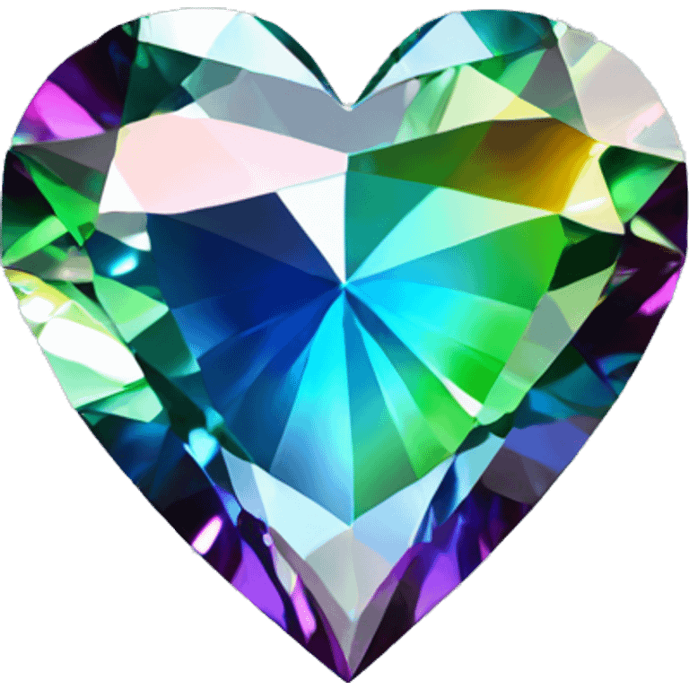 Heart shaped 56-carat rainbow diamond emoji