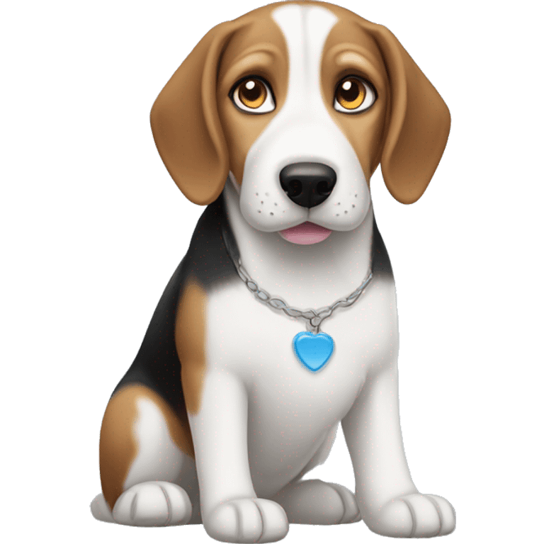 Beagle with Husky blue eyes and ear Of husky  emoji