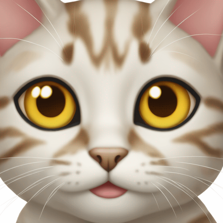 realistic cat with amber eyes emoji