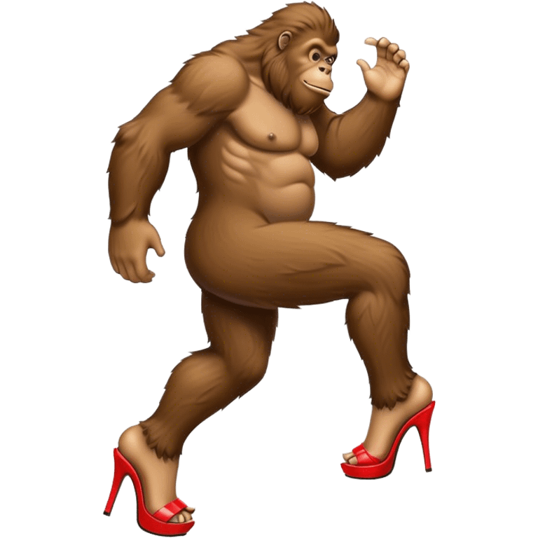 Bigfoot in high heels emoji