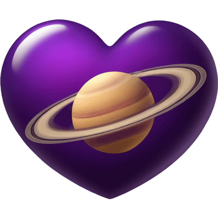 heart shape purple saturn planet emoji