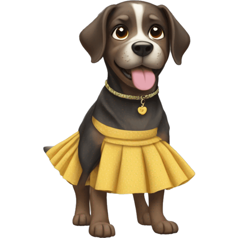 Dog with skirt emoji