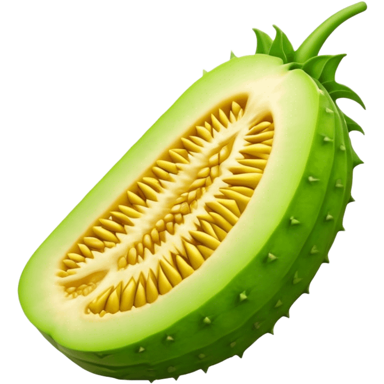 The bitter melon was cut from the front. emoji