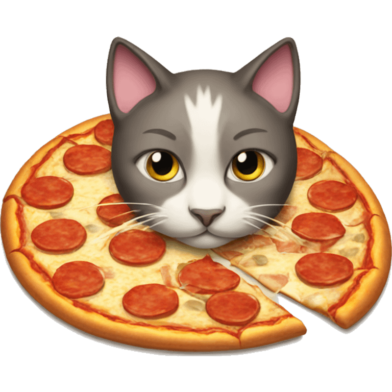 cat eating pizza emoji