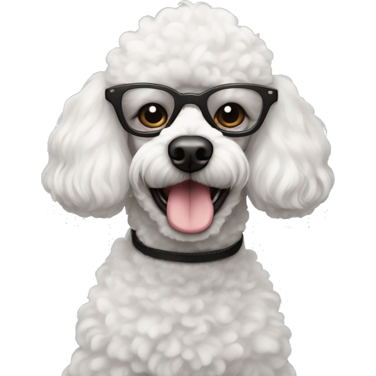 French poodle con lentes  emoji