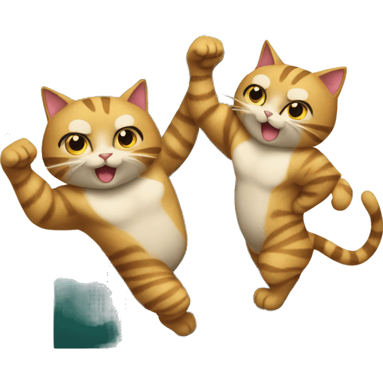 two muscular cats holding up the number 13 emoji