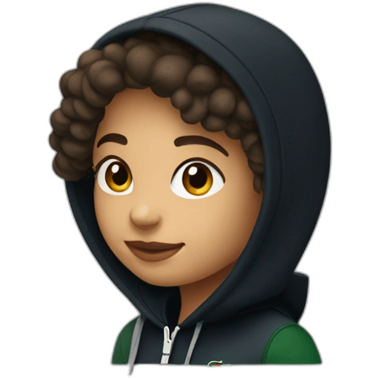 Lacoste bag latina girl with black lacoste hoodie emoji