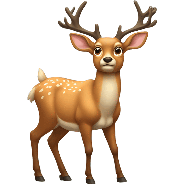 very sceptical deer emoji