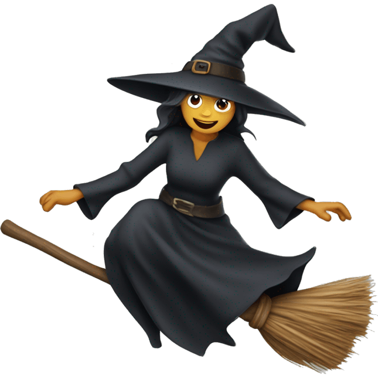 A witch flying on a broomstick emoji