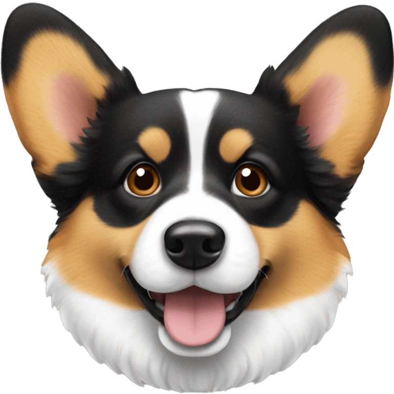 Tricolour fluffy corgi Pembroke  emoji