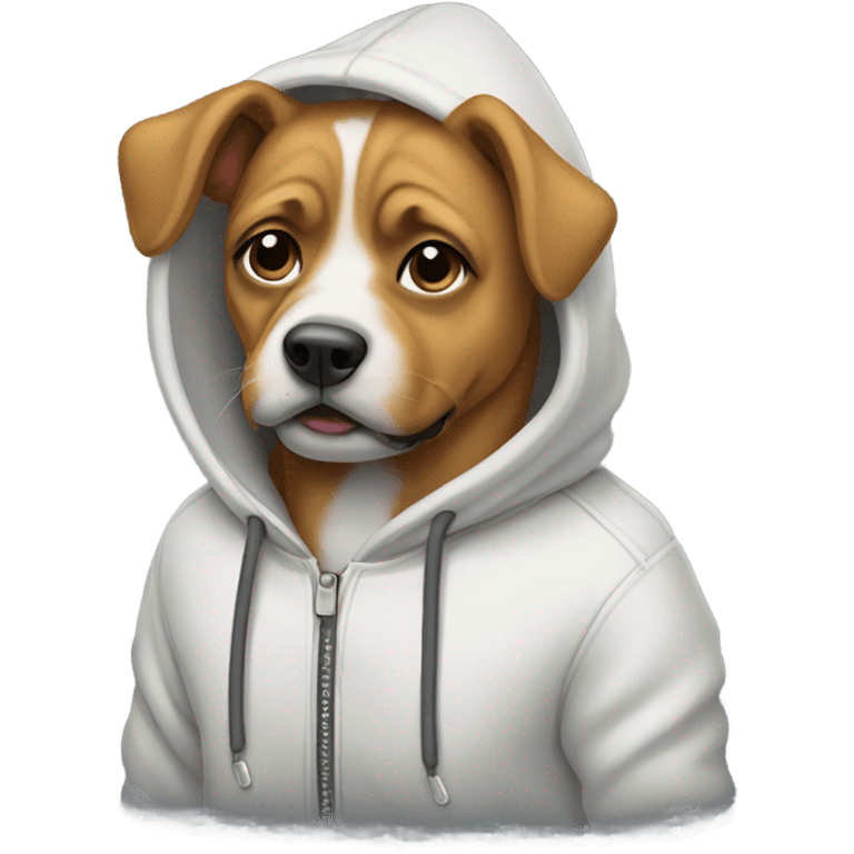 Dog wearing hoodie emoji