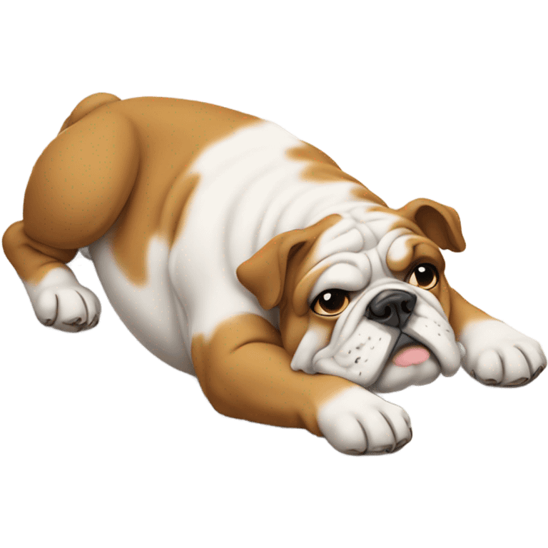 Bulldog laying on the floor emoji