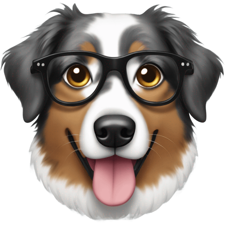 australian shepherd with glasses emoji