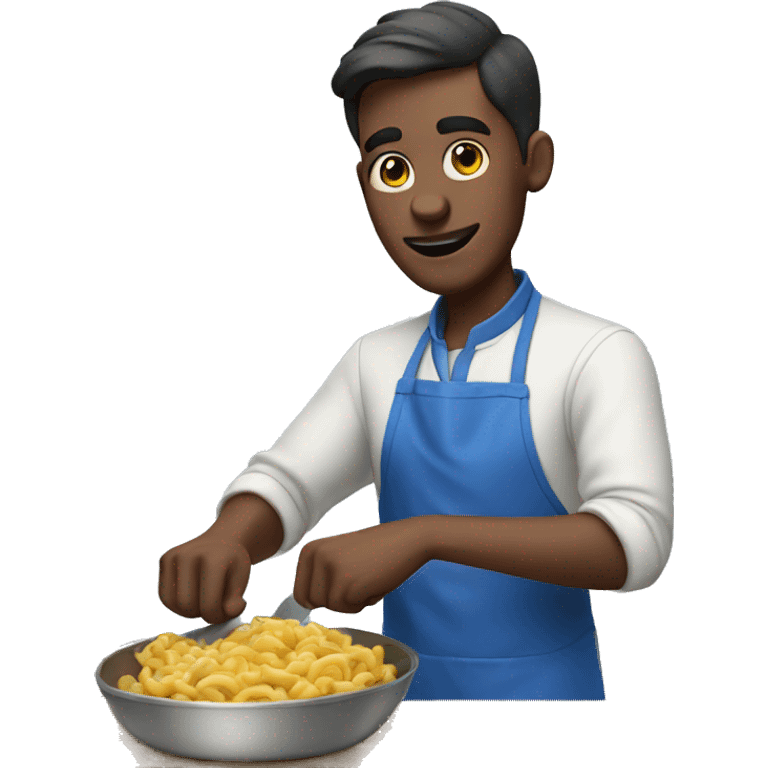 guy in a blue apron preparing food emoji