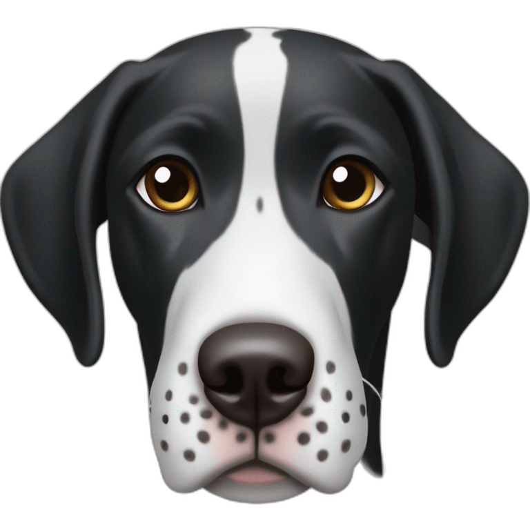 black & white german shorthair pointer, black head with white hair on the snout emoji