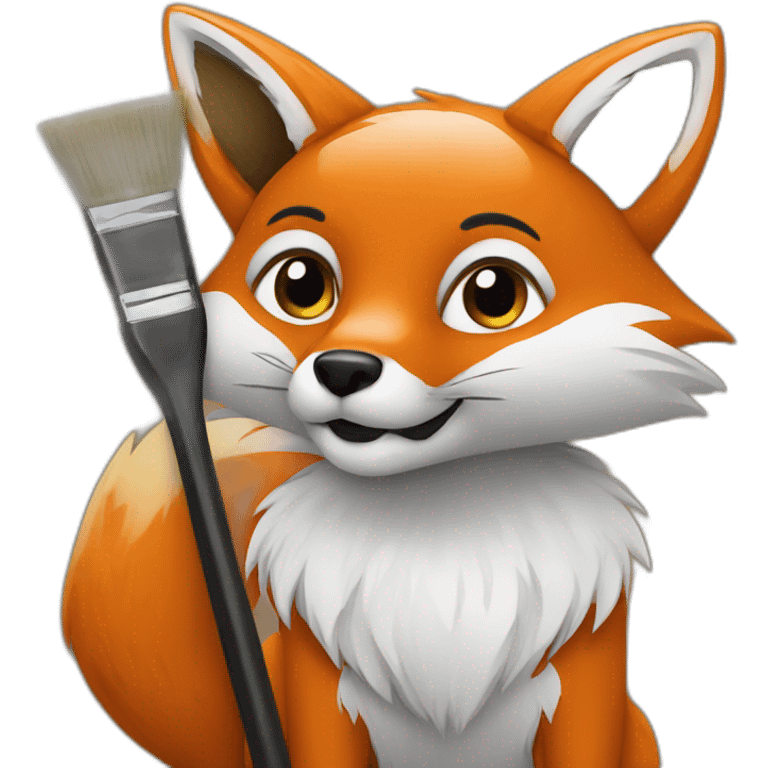 fox with brush emoji