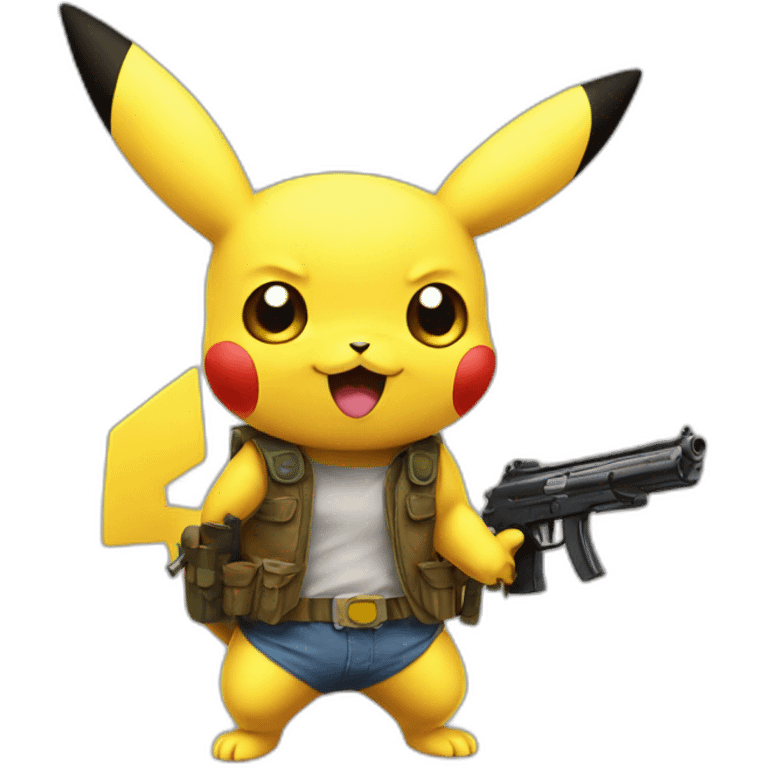 Pikachu with guns emoji