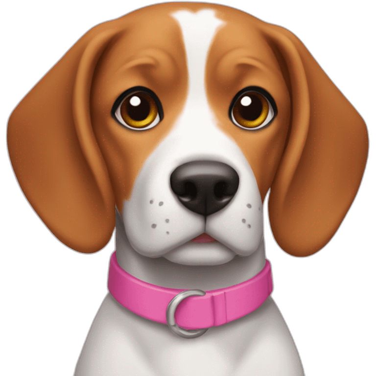 Beagle with pink collar emoji