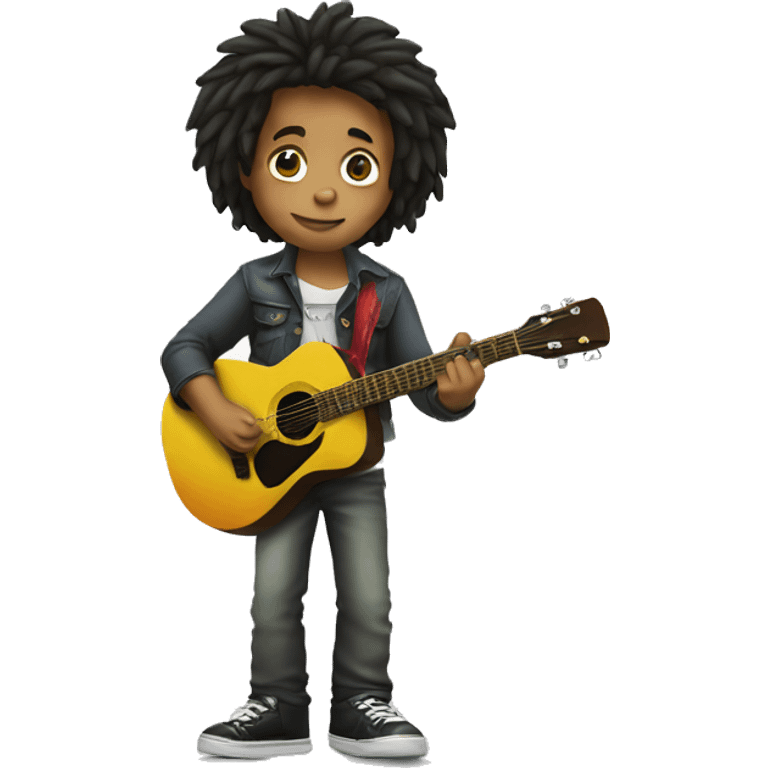 body Bob marley kid with guitar emoji