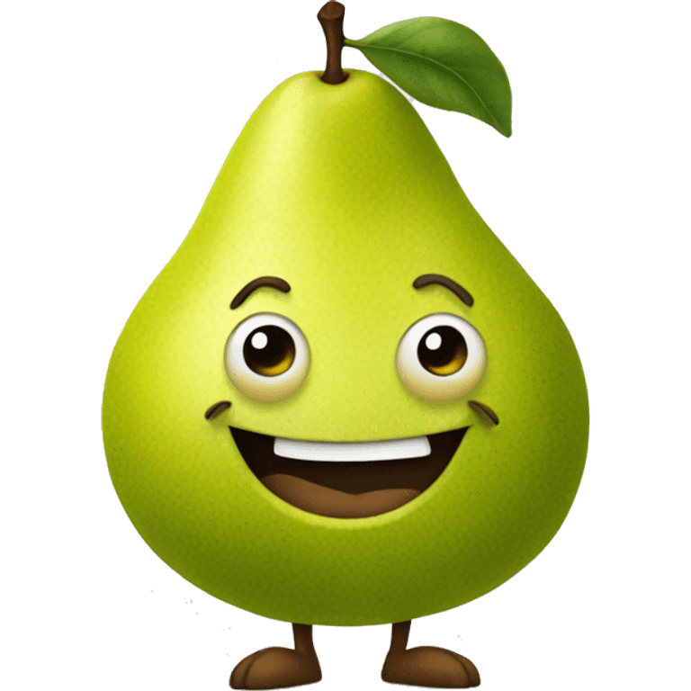 old pear with legs and arms smiling it also has a beard and big belly emoji