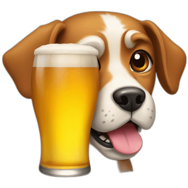 Dog with a beer  emoji