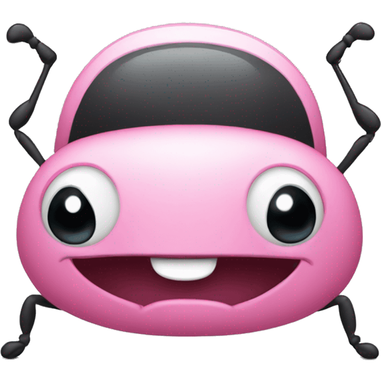 Cute excited pink bug  emoji