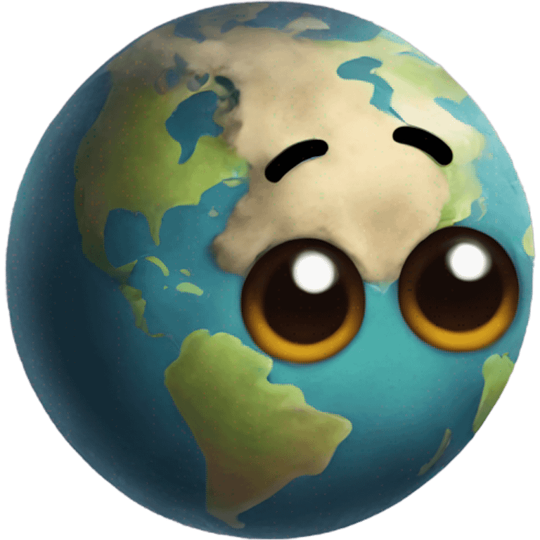 Lopsided dirty planet emoji