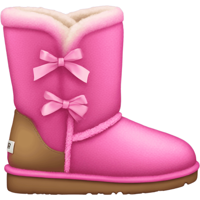 Pink Uggs boots with bows on the side  emoji