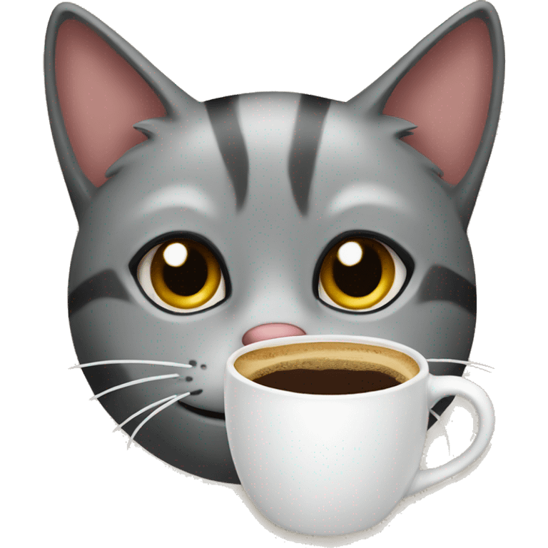 Cat drinking coffee  emoji