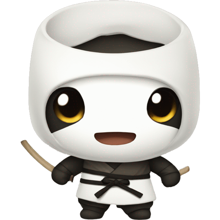 Chibi marshmallow ninja emoji